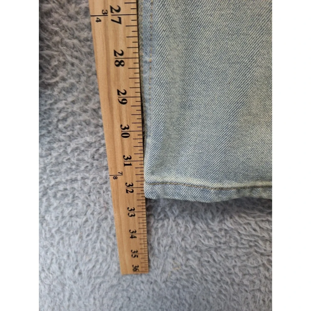 Fashion Nova Jeans Womens 9 (Fits‎ 34x32) Blue Frankie Foldover Tinted Wide Leg